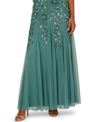 Adrianna Papel Women's Floral-Beaded Gown