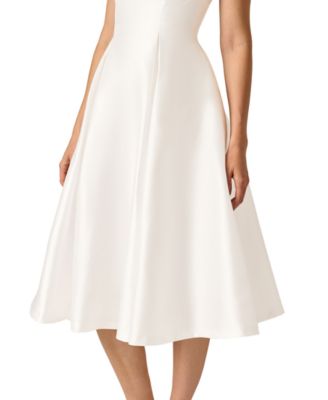 Women's Boat-Neck Fit & Flare Midi Dress