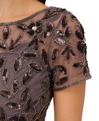 Adrianna Papel Women's Floral-Beaded Gown