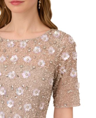 Women's Embellished Floral Sheath Dress