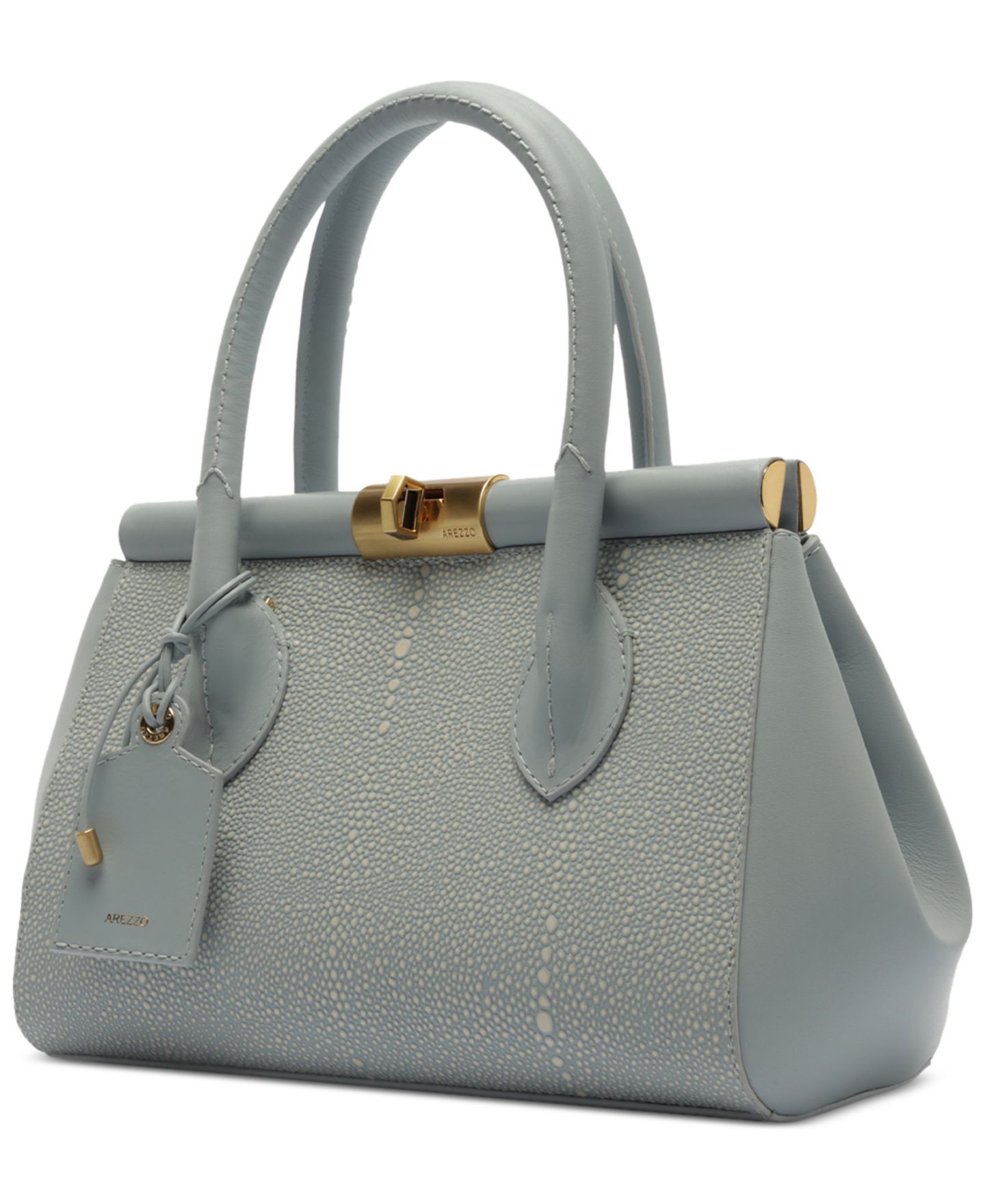 Женская сумка Arezzo Morgan Small Turn-Lock Tote Handbag, цвет: Синий — фото 4