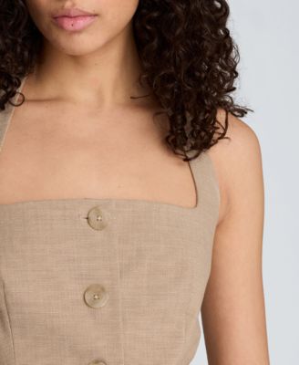 Women's Four-Button Halter Neck Vest