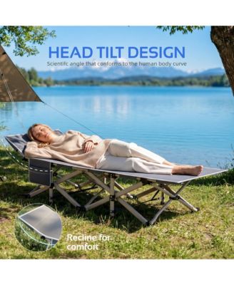 SUGIFT 2-Piece Folding Bed Camping Cots with Removable Cotton Mattress (2 in a set), 600 lbs