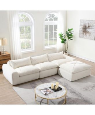 116" Fully Compressed Sofa - No Assembly Chenille