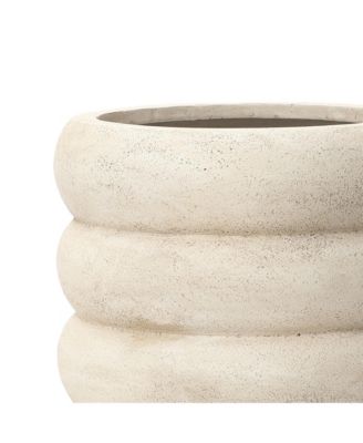 23" Tall Planter Pot, Beige Large Plant Pot with Drainage Hole and Rubber Plug, Modern Floor Pot for Plants for Home Garden Patio