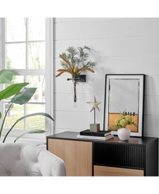 Clear Amphora Vase on Iron Sconce with Finials