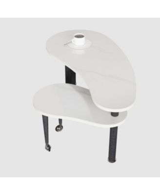 Contemporary rotatable cocktail table with solid rubber wood legs