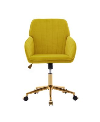 Grand Velvet Ergonomic Office Chair with Luxurious Gold Base