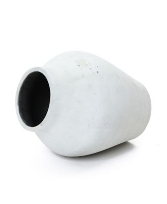 13.5" Floor Vase, Cement White Rustic Vases for Flowers, Large Vases for Decor Living Room, Decorative Flower Vase for Home Decor