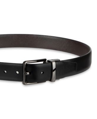 Boy's S-XL Two-In-One Reversible Smooth-To-Saffiano Dress Belt