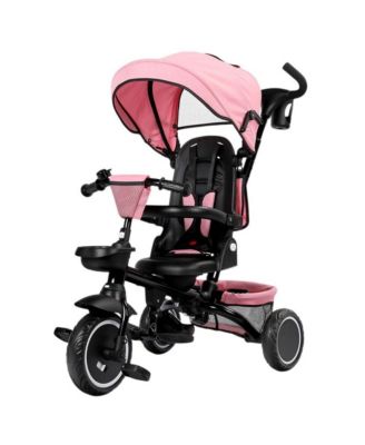 8-in-1 Folding Kids Tricycle Stroller with Adjustable Push Handle, Convertible Toddler