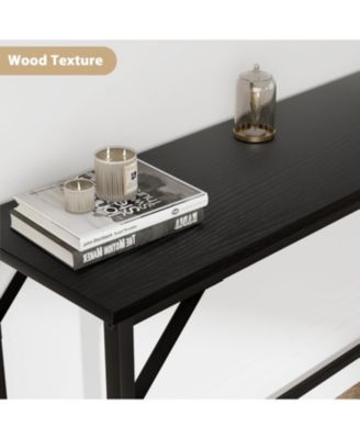 39.4" Narrow Industrial Console Table with Built-In Outlet and USB Ports