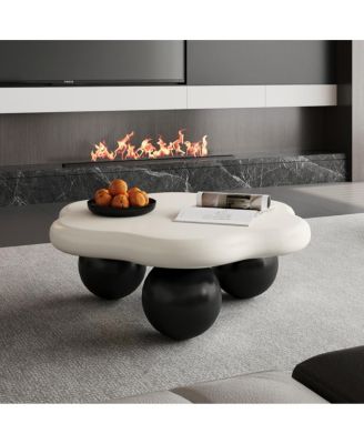 35" Cloud Shaped Coffee Table, Petal-Shaped Minimalist Table