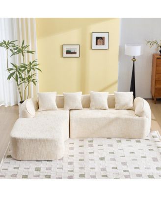 Chenille L-Shaped Sofa - Soft, Durable, Space-Saving Design