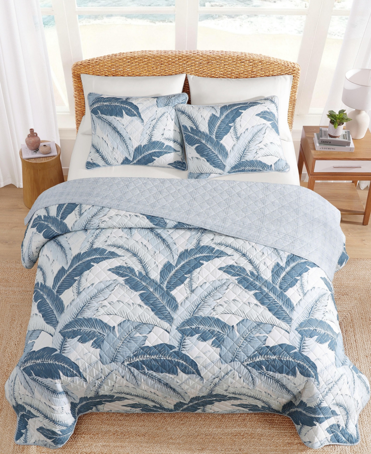 Tommy Bahama Home Vintage Palms Cotton Reversible 3-Pc. Quilt Set