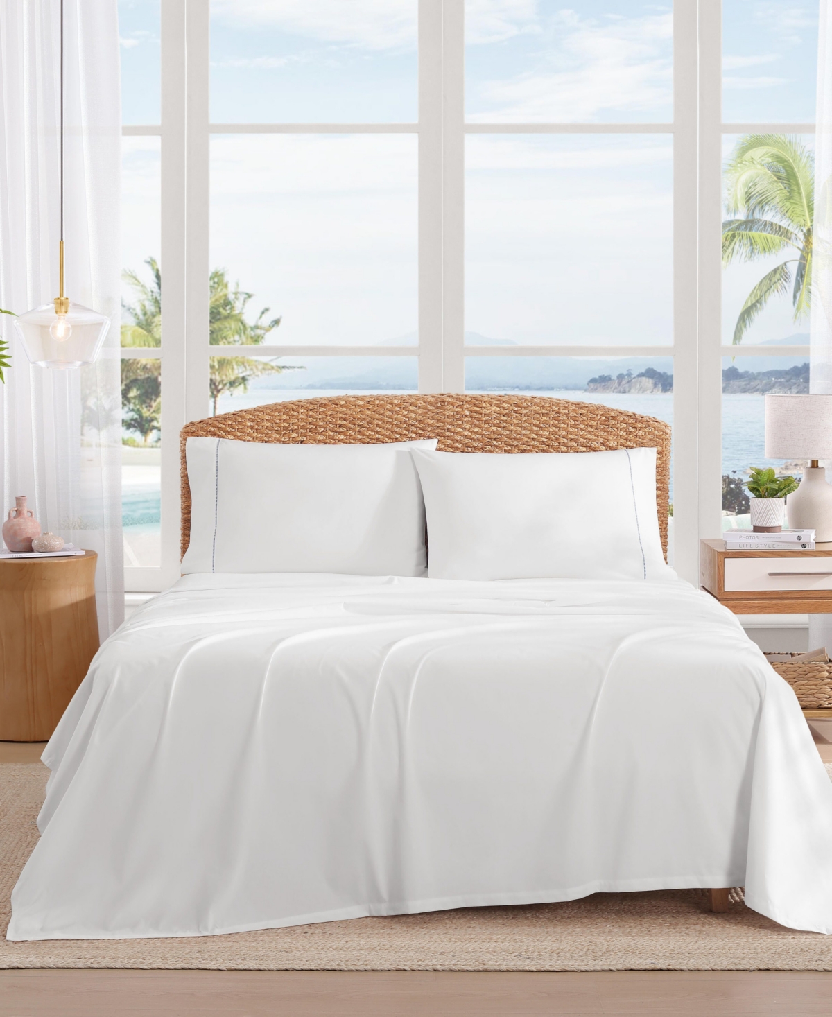Tommy Bahama Home Boardwalk 200-Thread Count Washed Cotton 4-Pc. Sheet Set