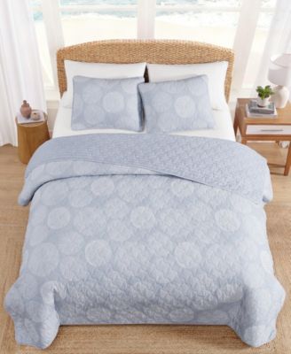 Ocean Island Cotton Reversible 3-Pc. Quilt Set, King