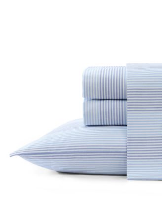 Bahama Weekend 200-Thread Count Stripe Cotton Percale 4-Pc. Sheet Set, California King