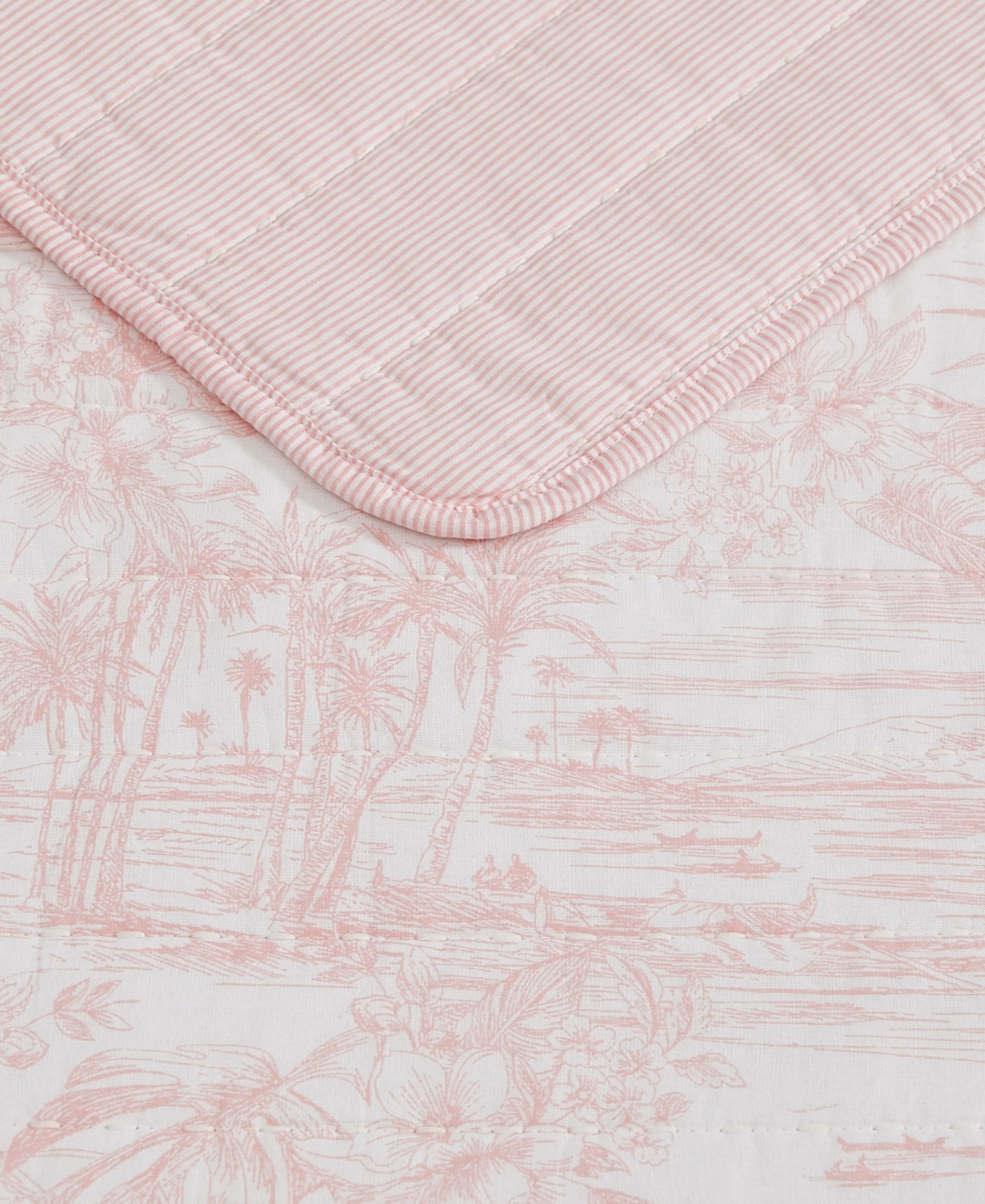 Tommy Bahama Home Beach Bluff Toile Cotton Reversible 3-Pc. Quilt Set