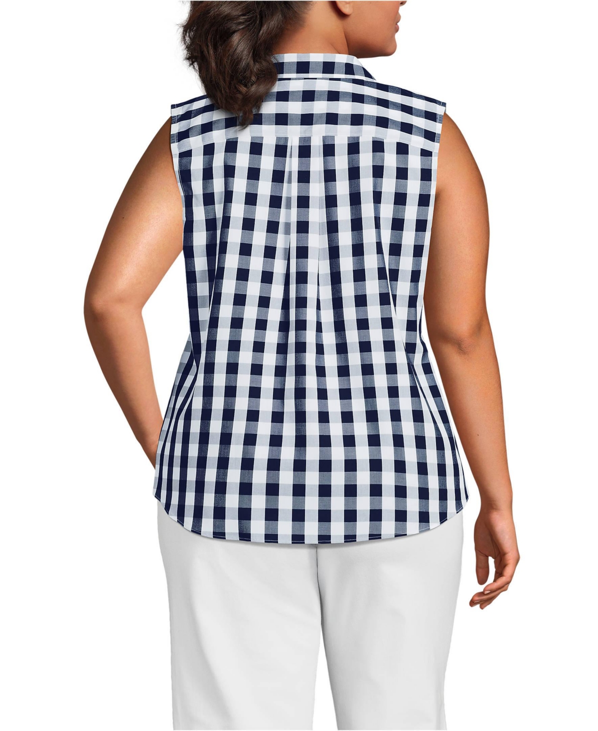 Lands' End Plus No Iron Sleeveless Shirt