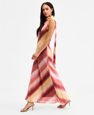 strapless open back dress Isadora One Shoulder Split Maxi Dress