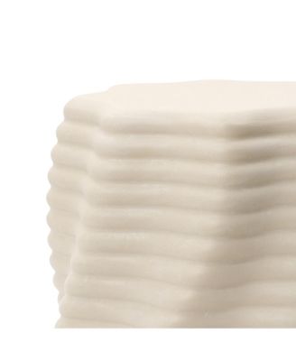 Sculptural MgO Patio Table, Tall Round Side Table for Outdoor Spaces