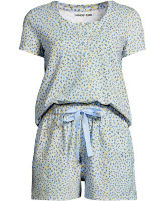 Plus Size Knit 2 Piece Pajama Set - Short Sleeve Top and Shorts