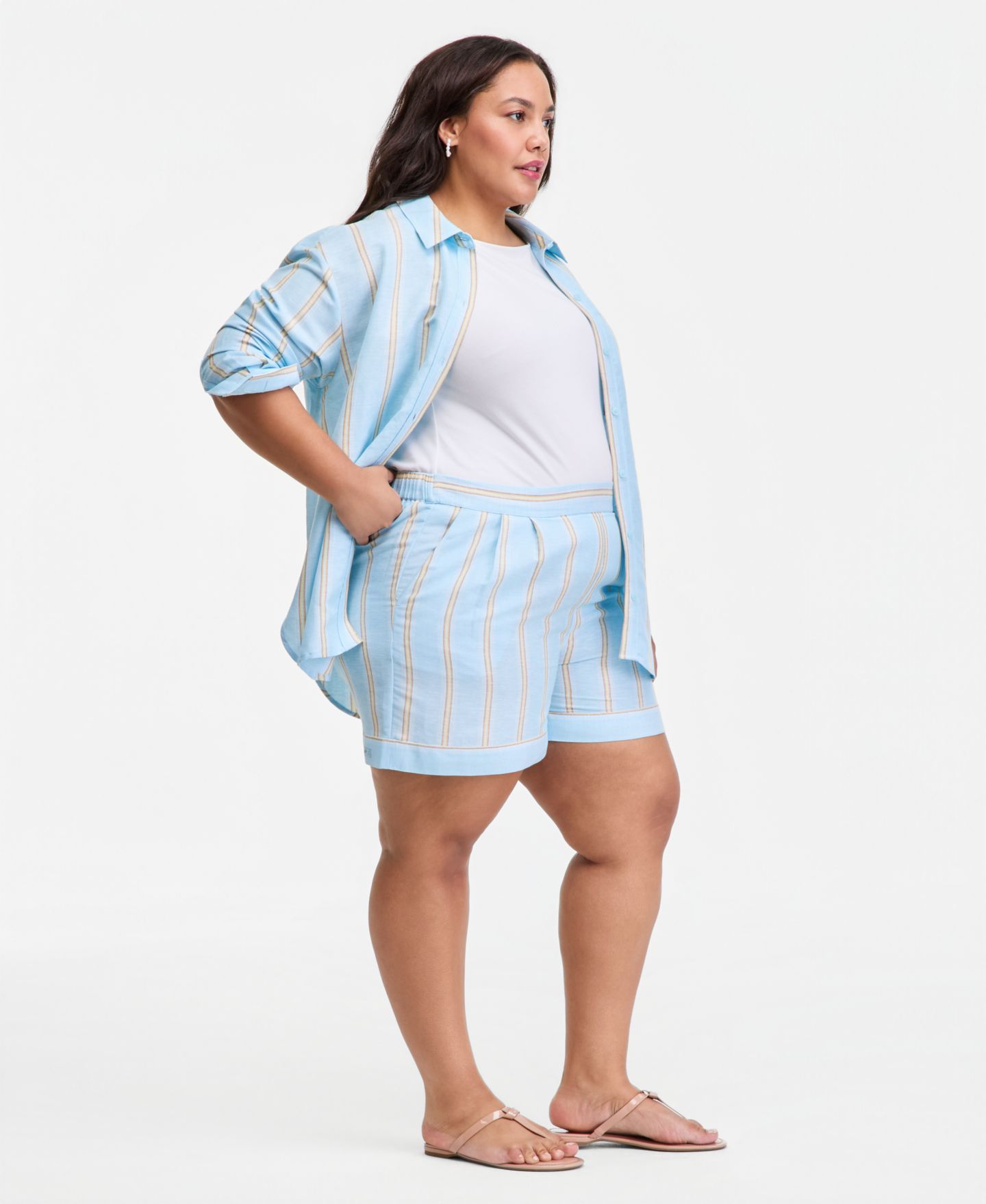 Женские шорты On 34th Trendy Plus Size Stretch-Waist, цвет: Coolng Vprs Cmb — фото 2