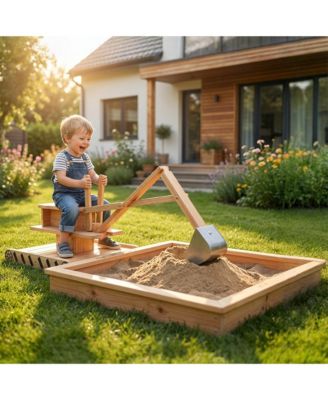 Wooden box with Digger, Kids box Outdoor with 360degree(s) Rotating Seat