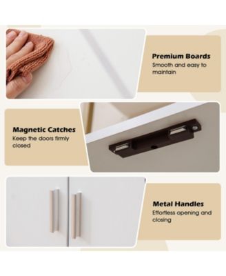 72.5 Inch Tall Bookshelf with Cabinet Anti-Tipping Kits and Metal