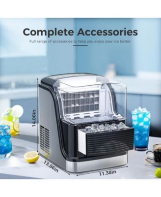 Countertop Ice Maker, 33 lbs/Day, 6-Min Cycle, Scoop and Basket