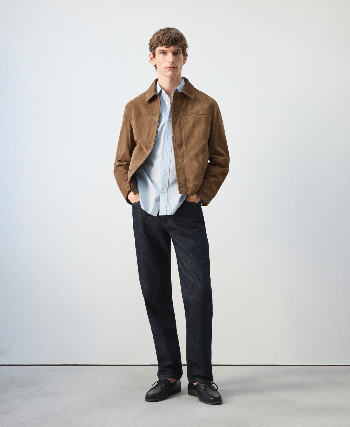 Mango Men's Leather Pockets Jacket