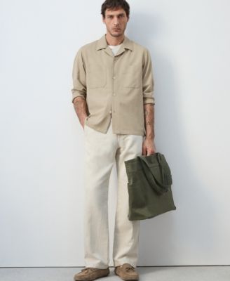 Men's Bowling Collar Cotton Overshirt