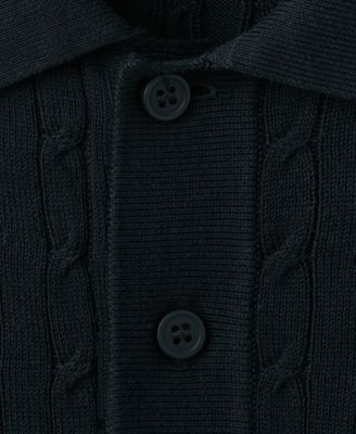 Men's Cotton Braided Knitted Polo Shirt