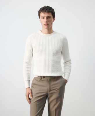 Men's Cotton Cable-Knit Sweater