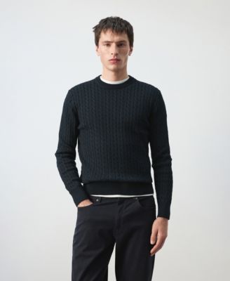 Men's Cotton Cable-Knit Sweater