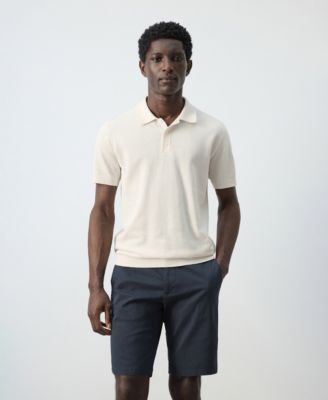 Men's Microstructure Fine-Knit Polo Shirt