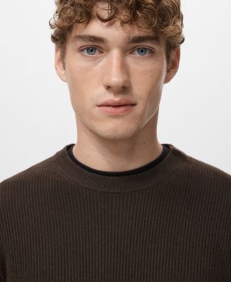 Men's Fine Rib-Knit Cotton Sweater