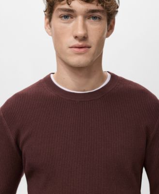 Men's Fine Rib-Knit Cotton Sweater