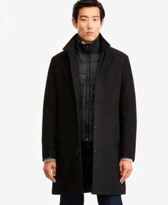 Men's Classic-Fit Bib Wool Blend Overcoat