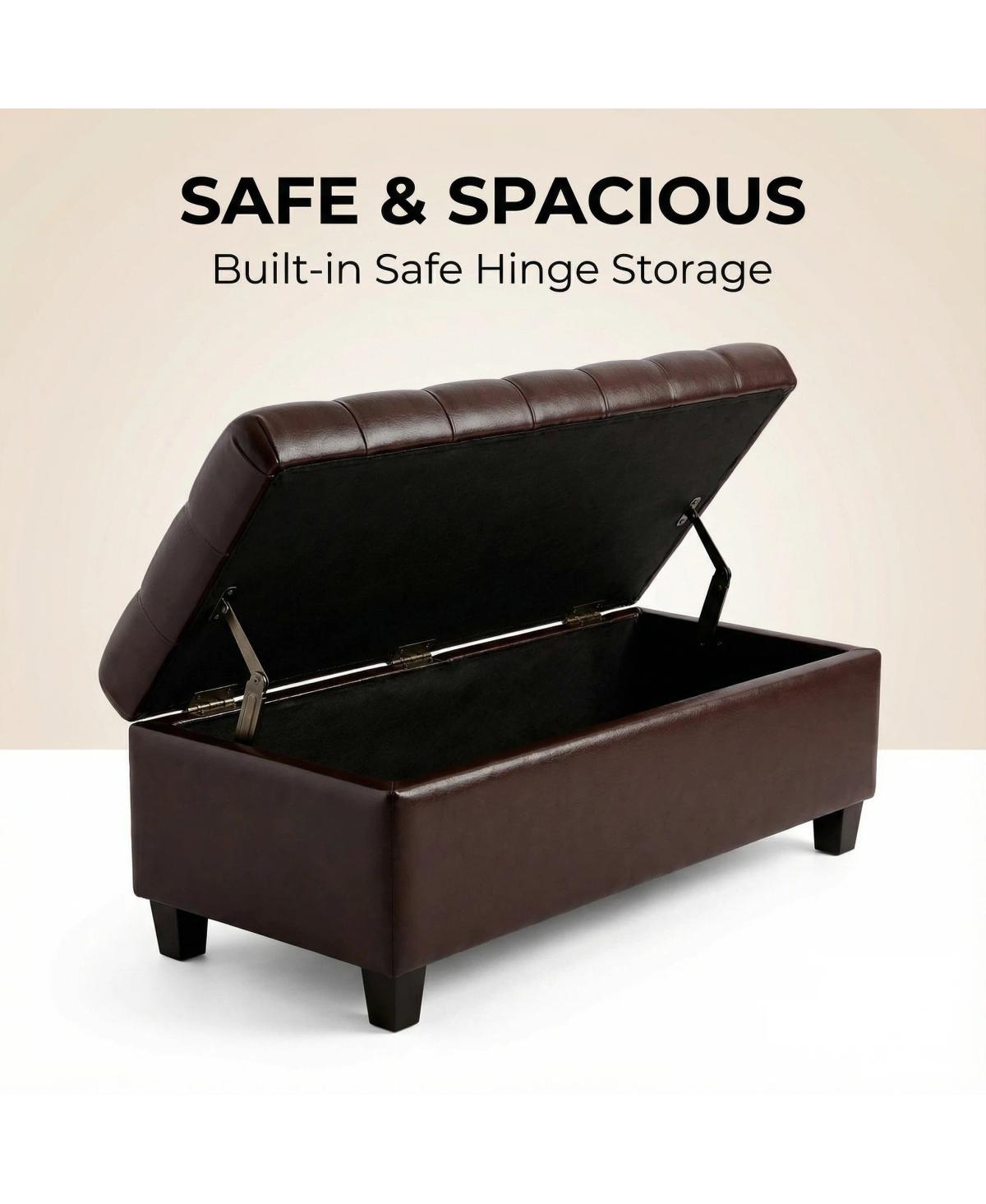 Streamdale Furniture Storage Ottoman Bench with Safety Hinges