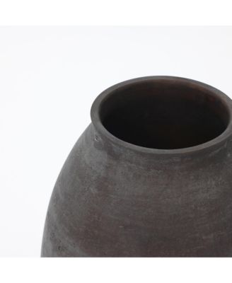 Cement Vase, 15.75" Tall Rustic Home Accent for Floor and Tabletops