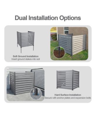 Patio Privacy Screen 49''W x 50''H Air Conditioner Fence, 3 Panels Trash Can and Pool Equipment Enclosure, Decorative AC Unit Fence for Garden