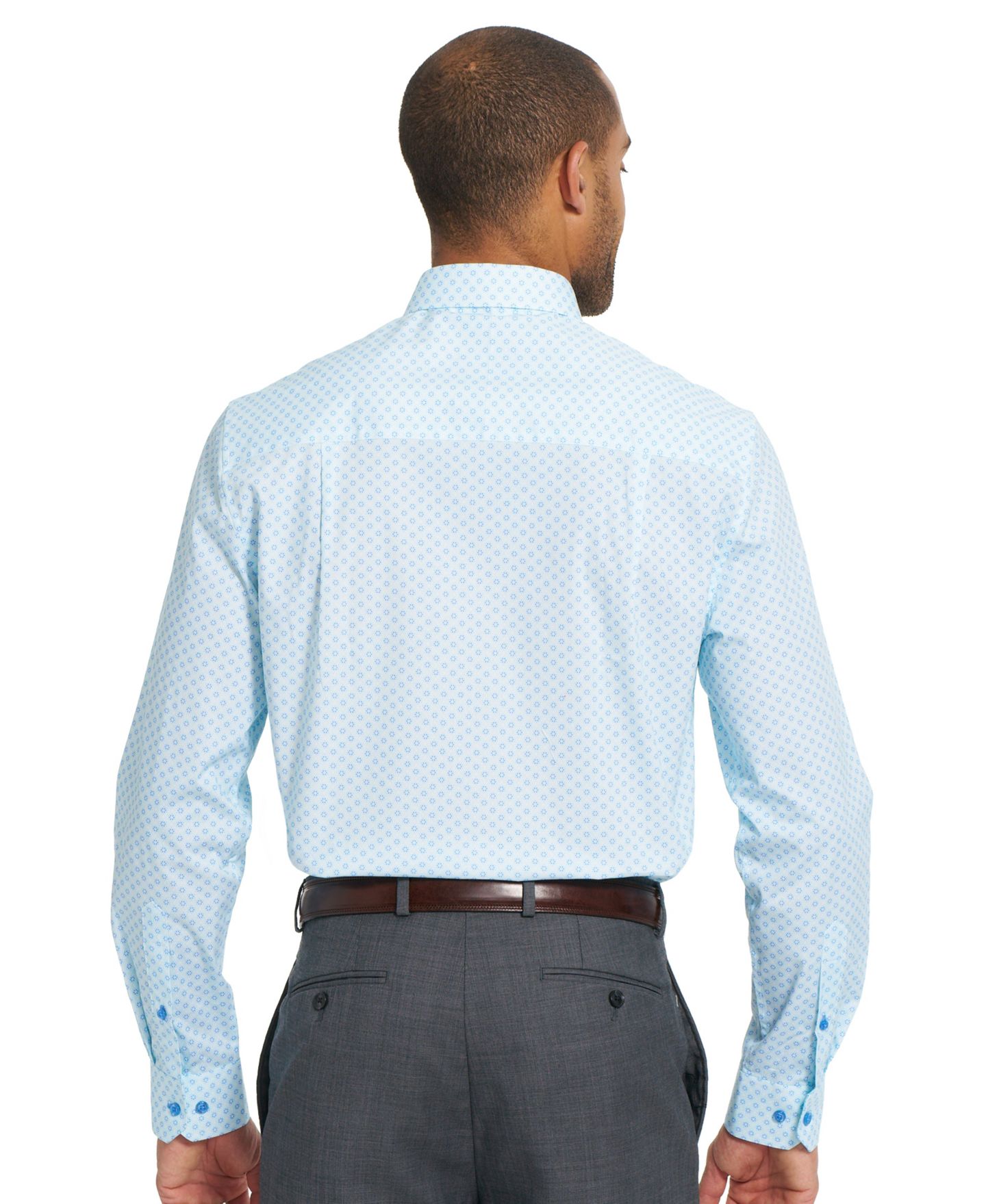 Мужская рубашка Nick Graham Woven Mosaic Geometric Dress Shirt, цвет: Аквамариновый — фото 5