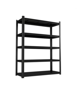 59" Wide Black Metal Shelves with 5 Removable Dividers