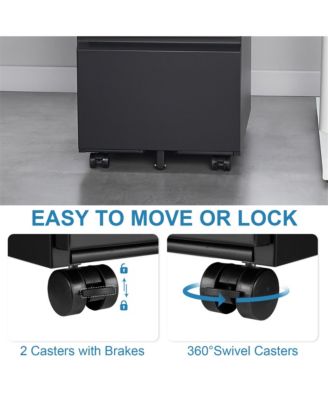 2 Drawers Lock Metal Vertical Office File Cabient With Wheels Mobile