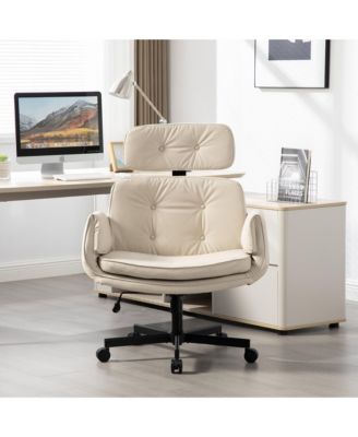 Modern Swivel Gaming Chair PU Lounge Desk Chair with Wide Seat, Swivel Office Chairs
