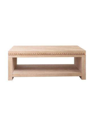 Modern Wood Coffee Table - 47" Rectangular, Open Shelf