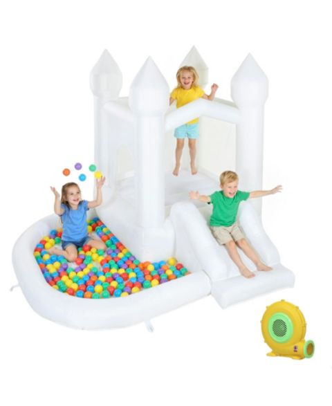 Детская игрушка Qaba 3-in-1 Inflatable Bounce House with Slide and Ball Pit, цвет: Белый