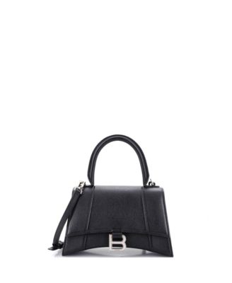 Small Hourglass Top Handle Bag Leather